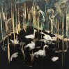 Lo Stagno, 2023 (Combustione e olio su legno)