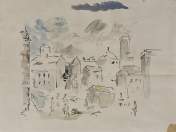 De Pisis Filippo, Paesaggio acquerello 